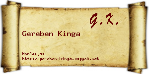 Gereben Kinga névjegykártya